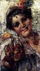 Vincenzo Irolli Canvas Paintings - A Young Italian Boy